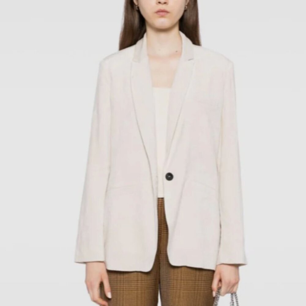 Forte Forte Ivory Pinwale Corduroy Blazer Size Medium Single Breasted Velvet Jac